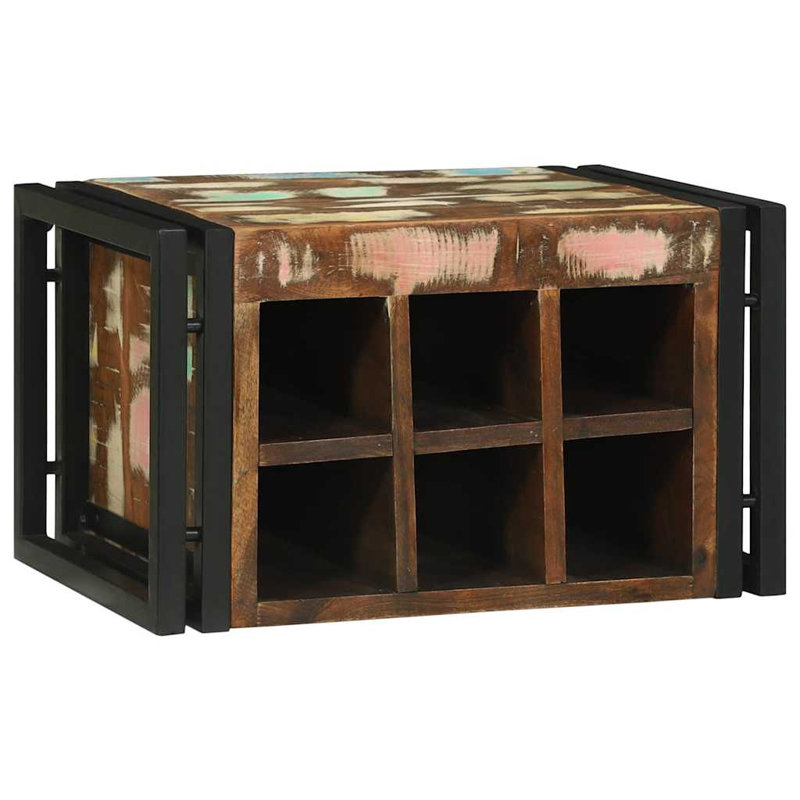 Solid Wood Open Shelving Wine Bottle Rack, Oak