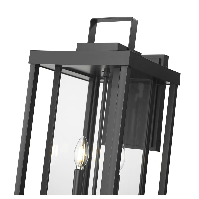 McDonough 22.25" High 2-Light Outdoor Wall Lantern - Powder Coated Black