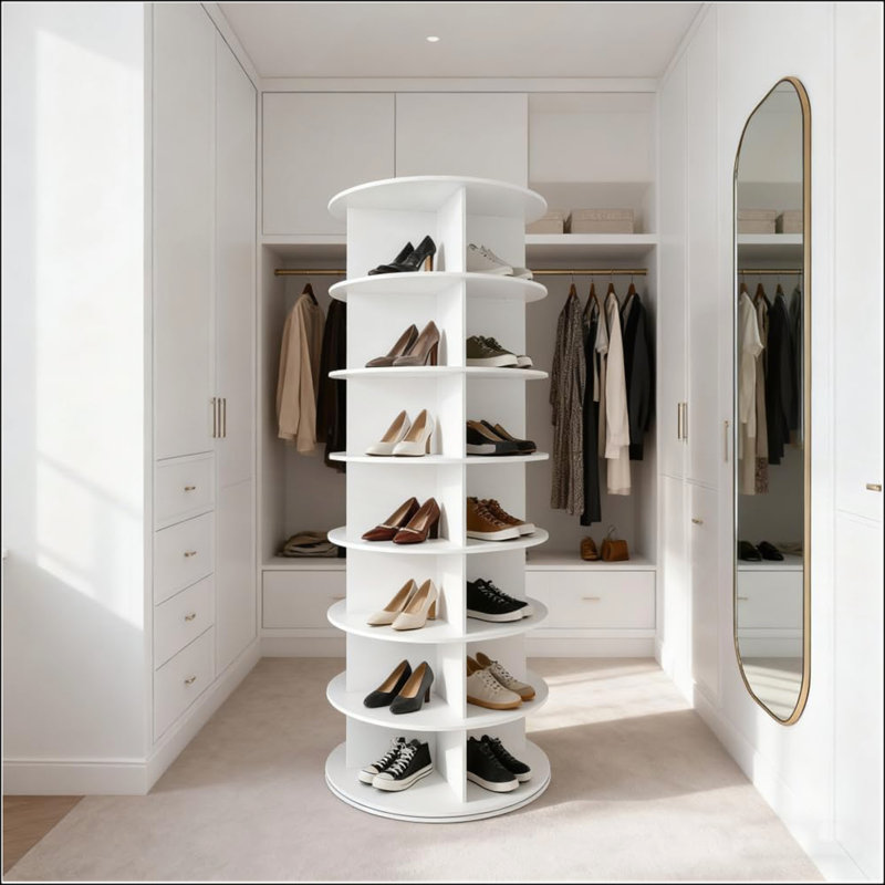 Étagère à chaussures rotative à 7 niveaux pour un accès facile et une utilisation efficace de l'espace