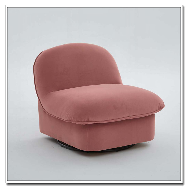 Fauteuil d'appoint pivotant en velours, Corail