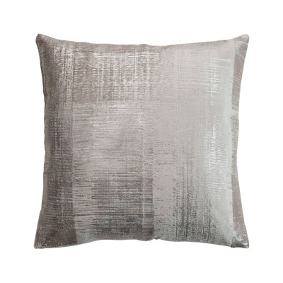 Square Cotton Velvet Printed Pillow With Silver Design And Silver Foil