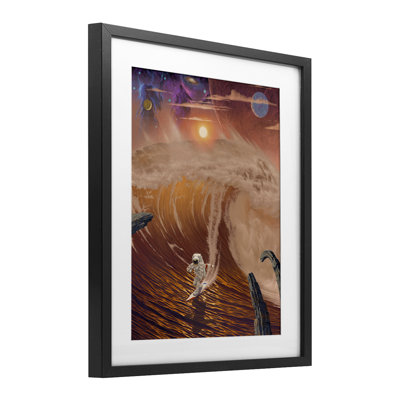 Astronaut Riding The Wave, reproduction encadrée sous verre, conception de Vincent Hie