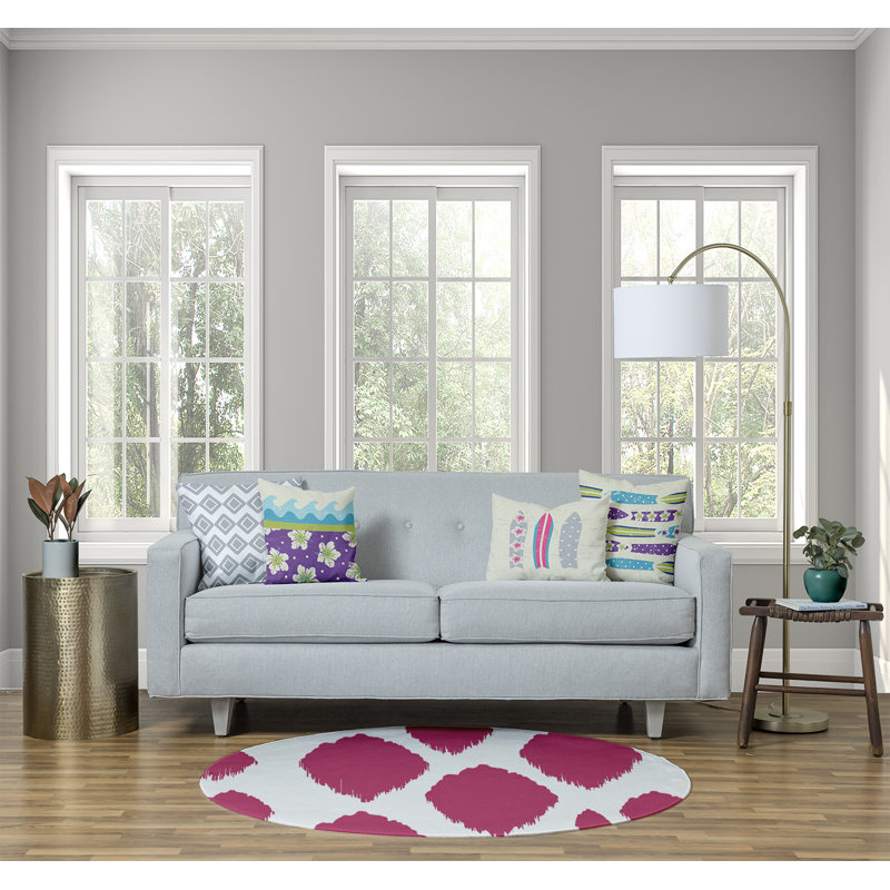Lonegan Chenille Abstract Indoor Rug, Round 5'