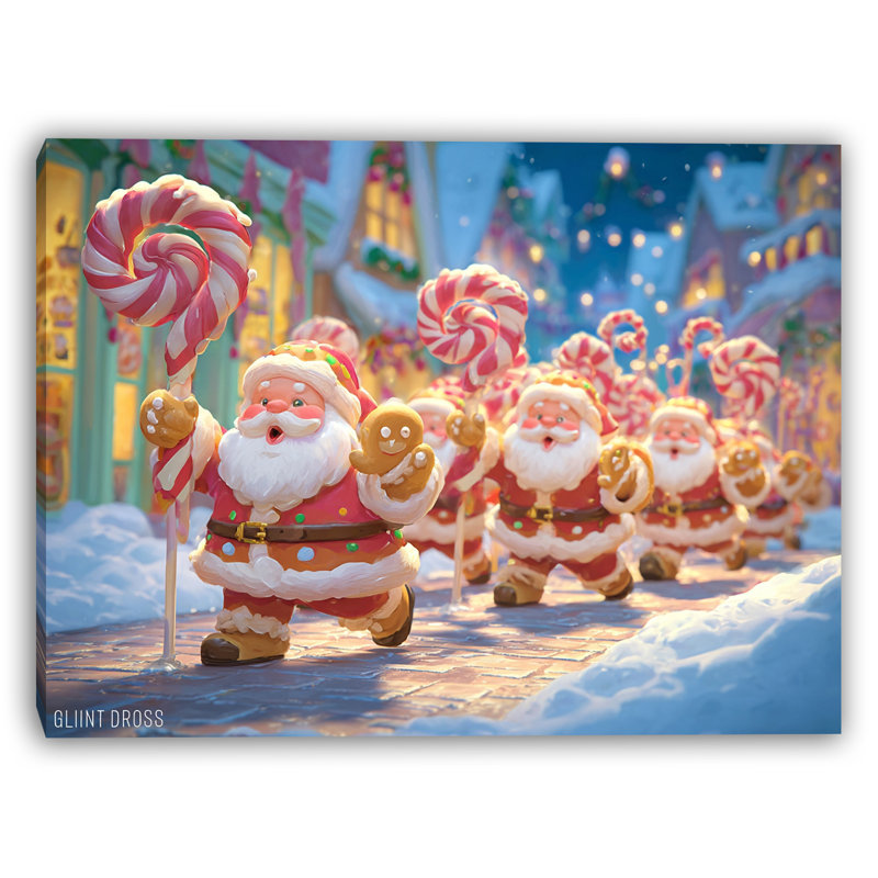 «Cute Santa Parade» avec impressions sur toile tendue, H 30 po x l 40 po
