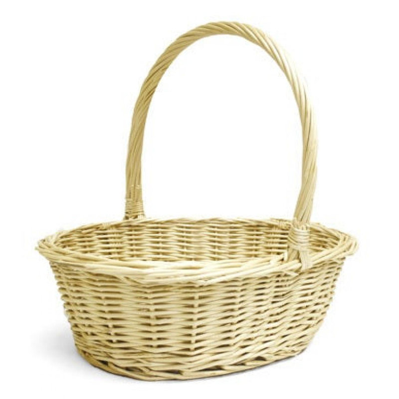 Panier ovale en saule, H 14 po x l 14 po x P 11 po