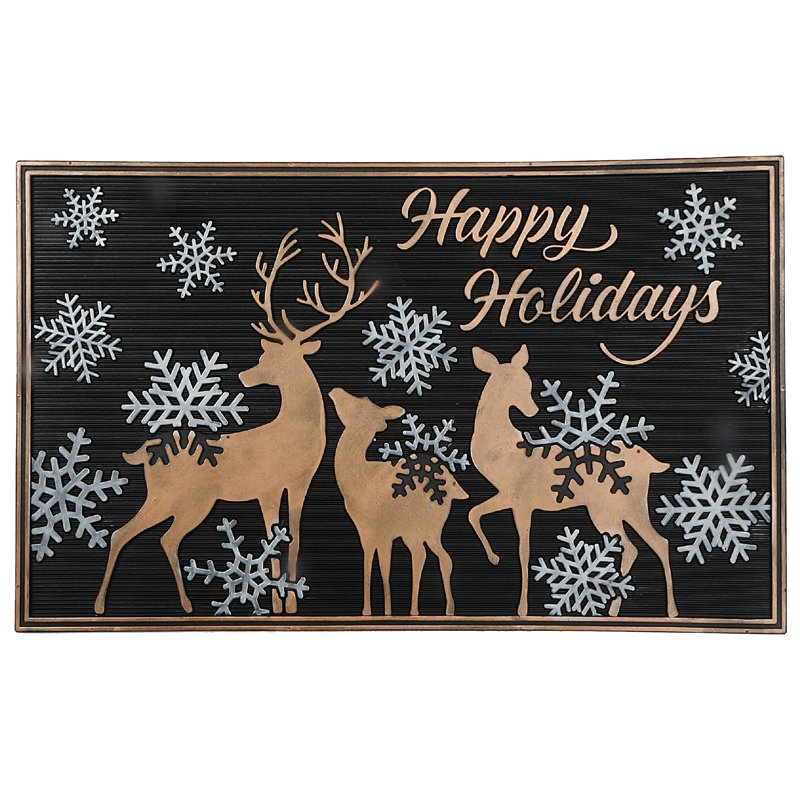 Rubber Mat (Happy Holidays - Reindeer)