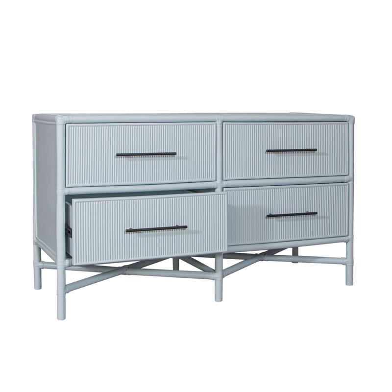 Commode à quatre tiroirs Juno, Bleu clair