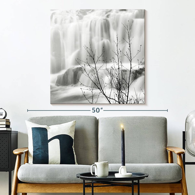 Alvord BW Waterfall, 33" H x 33" W