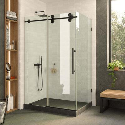 48.25'' W x 74.25'' H Single Sliding Frameless Shower Door