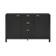 Buffet Wave Design - 3 tablettes réglables, 3 tiroirs et portes à fermeture douce, console de rangement à poignée en métal pour bureau, couloir, salon (3 couleurs)-1205709851
