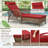 Outdoor Wicker Lounge Chair with Cushion, 6-Position Adjustable Patio Chaise Lounge, All Weather Lay Flat Pool Sunbathing Recliner Chair, Armrest and Head Pillow, Fade-Resistant, Red-1608263669-1608263668-1607455983