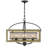 Palencia 6-Light Rubber Wood Square Chandelier with Organza Shade