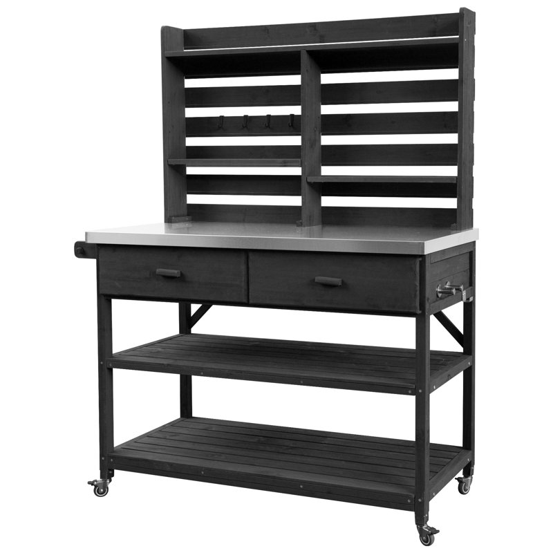 Table de jardin pour l'extérieur, Noir