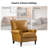 Wajeeh 33"W Mid-Century Modern Buttery Genuine Leather Accent Chair With Solid Wood Legs-165531653