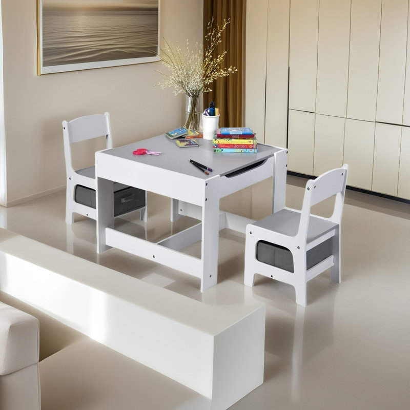2 - Person Dining Set, Grey/White, Grey/White, Grey