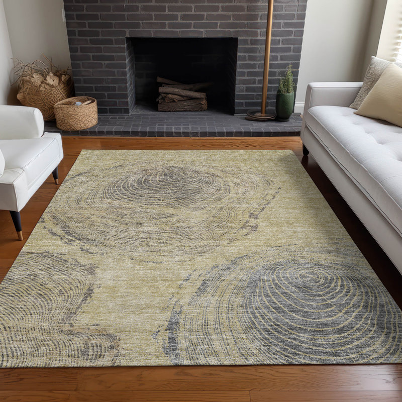 Alta Washable Abstract Indoor / Outdoor Rug, Rectangle 3' x 5'