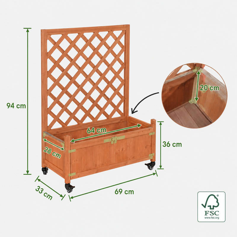 Wood Planter Box, Orange