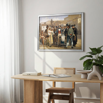 Scène de la vie dans une rue romaine (Une banque vend ses articles) -Wilhelm Marstrand-Toile tendue avec châssis, 1839
