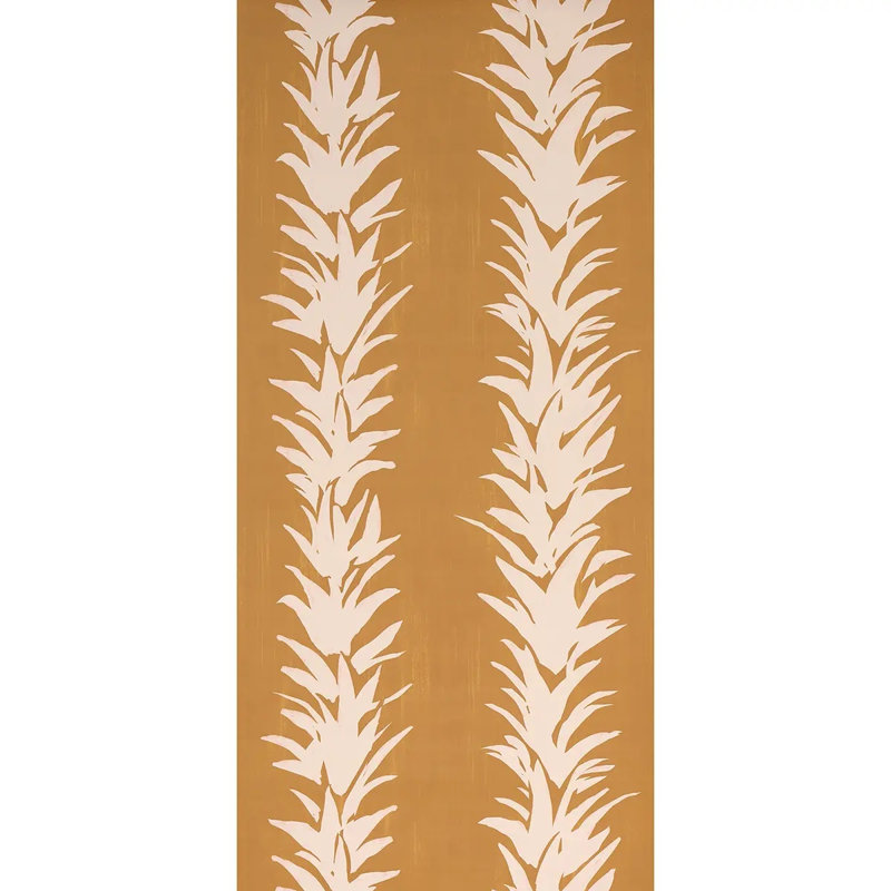 Schumacher x Backdrop White Lotus Wallpaper, Deep Yellow, Paper