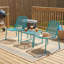 Ensemble de conversation d'extérieur 3 pièces avec structure en fer et 2 chaises en maille, 1 table d'appoint durable et élégante pour les patios et les jardins-977264877