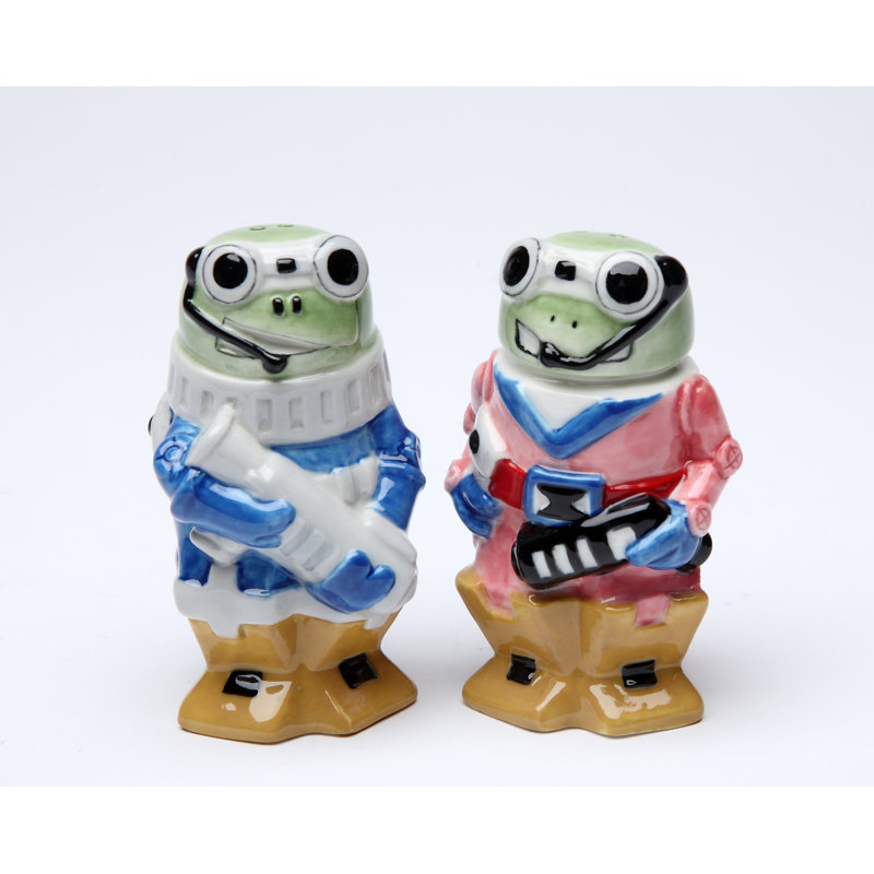 Robot Frog Salt And Pepper Shaker Set