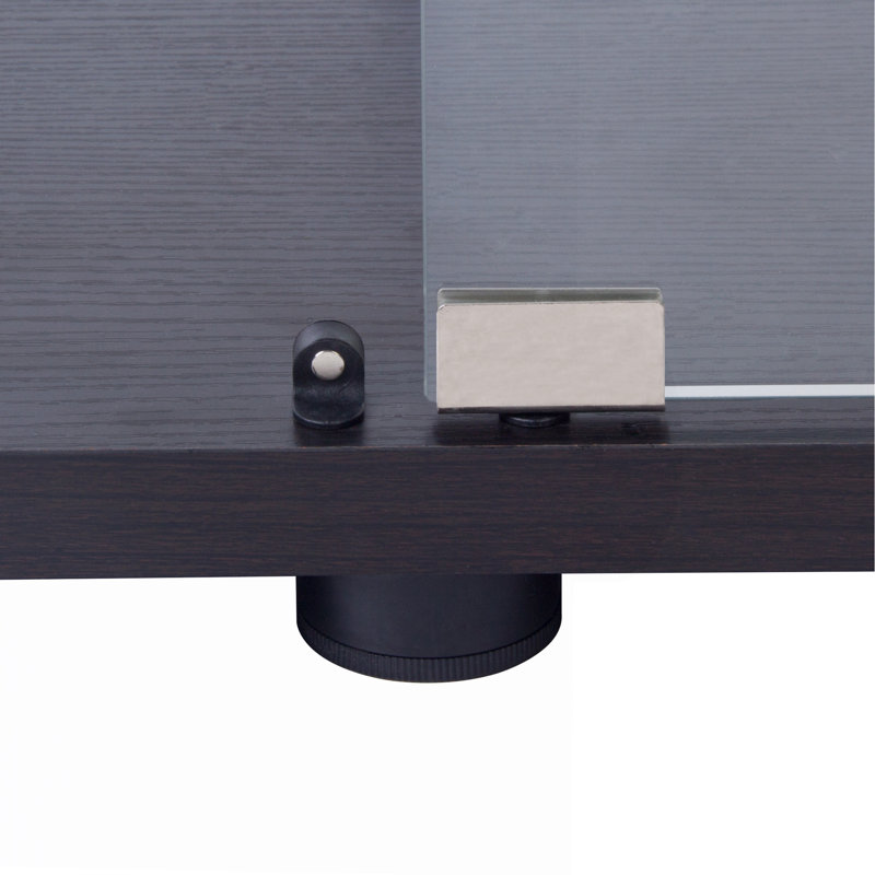 Vitrine lumineuse en verre à deux portes avec 4 tablettes, Noir