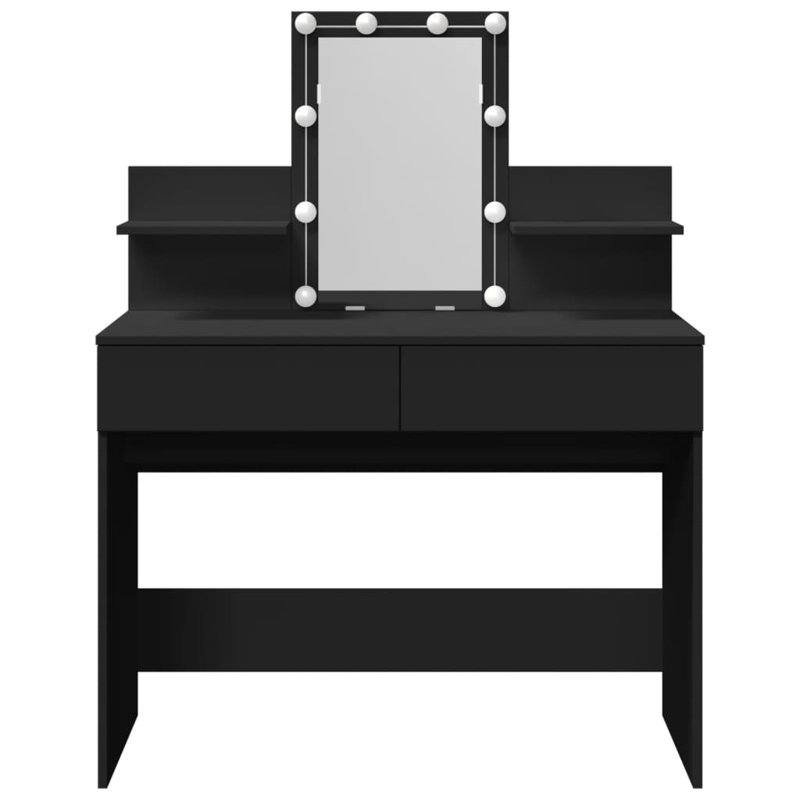 Dressing Table with Mirror, Black
