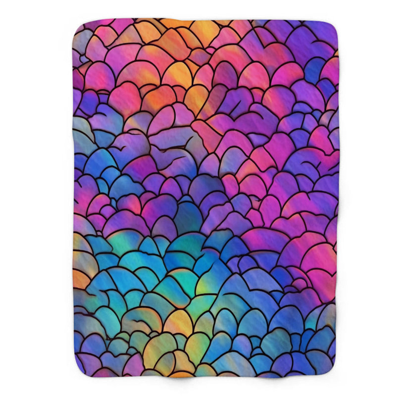 Kaleidoscope Scales - 1 pièce Sherpa Premium, Grand lit