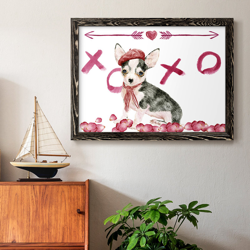 Chiot Valentine Collection A, H 18 po x l 26 po x P 1,5 po, Noir