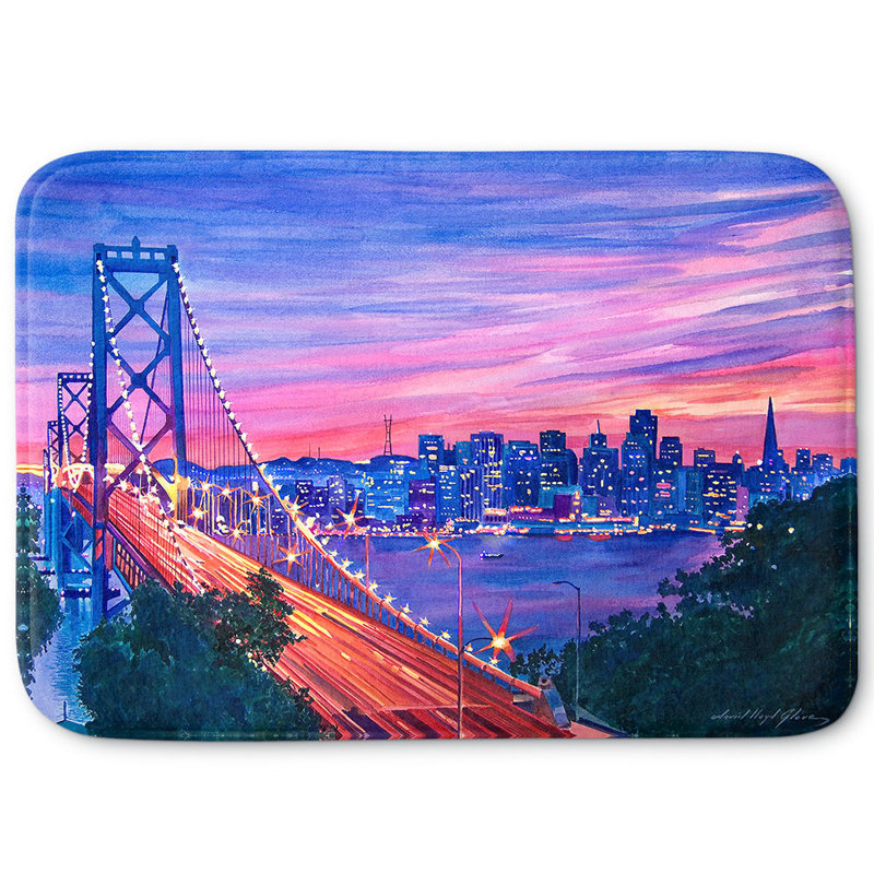 Tapis pour salle de bain en mousse à mémoire de forme en mousse à mémoire de glover san francisco nuits
