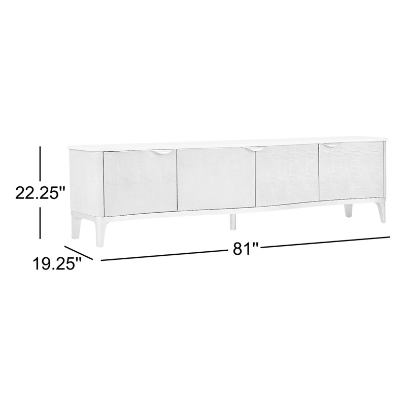Malibu Crest Media Console, Blush/White
