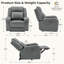 Fauteuil inclinable électrique Zero zero clearence recliner  avec appui-tête réglable à deux moteurs, similicuir résistant aux rayures, recharge USB, gris-735082945