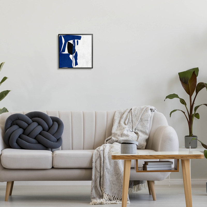 Art moderne, estampe numérique bleue par Melissa Wang, Noir, H 12 po x l 12 po x P 1,5 po