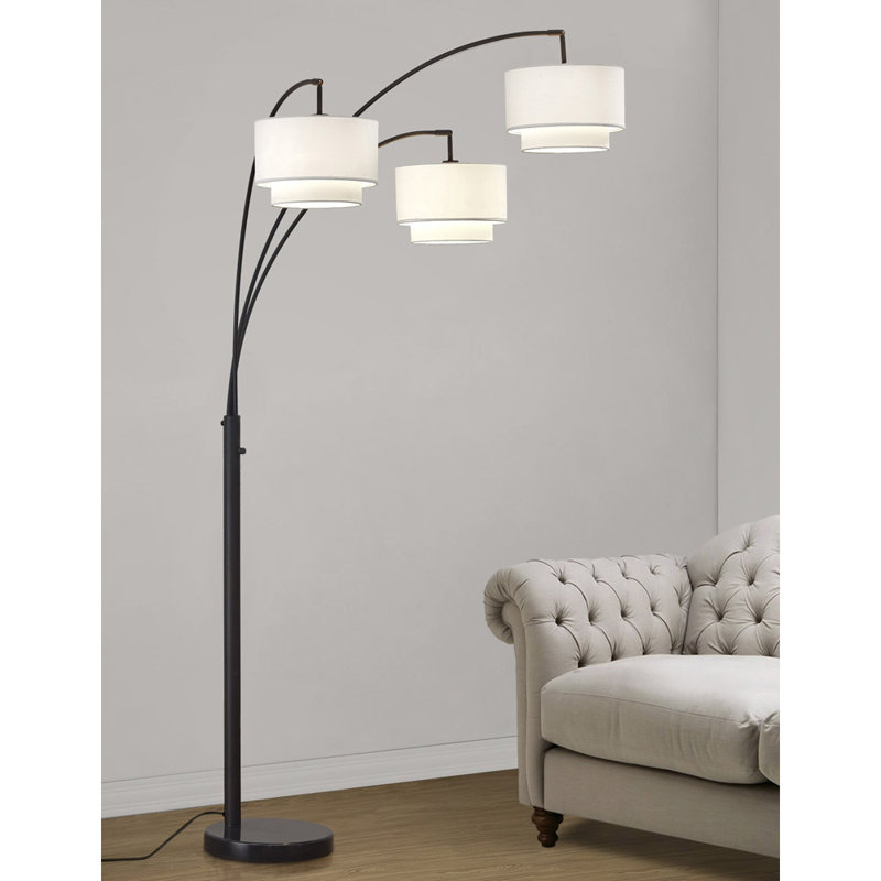 Estabrook 84'' Tree Floor Lamp, Dark Bronze/Black, White