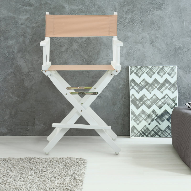 Chaise de réalisateur pliante 24 po, Blanc, Vert citron