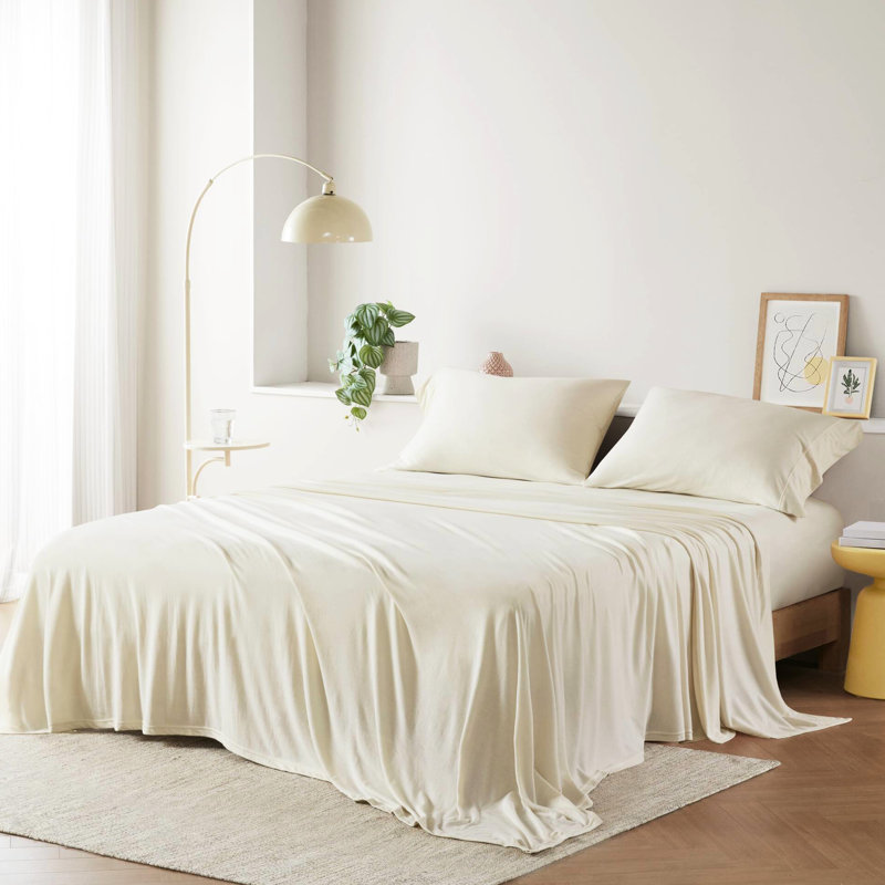 Drap-housse simple 3 pièces en mélange de coton TG 50%, surface de sommeil confortable, absorbant en été, hiver chaud, ajusté pour un matelas de 16 po, comprend un plat et une taie d'oreiller, lavable à la machine
