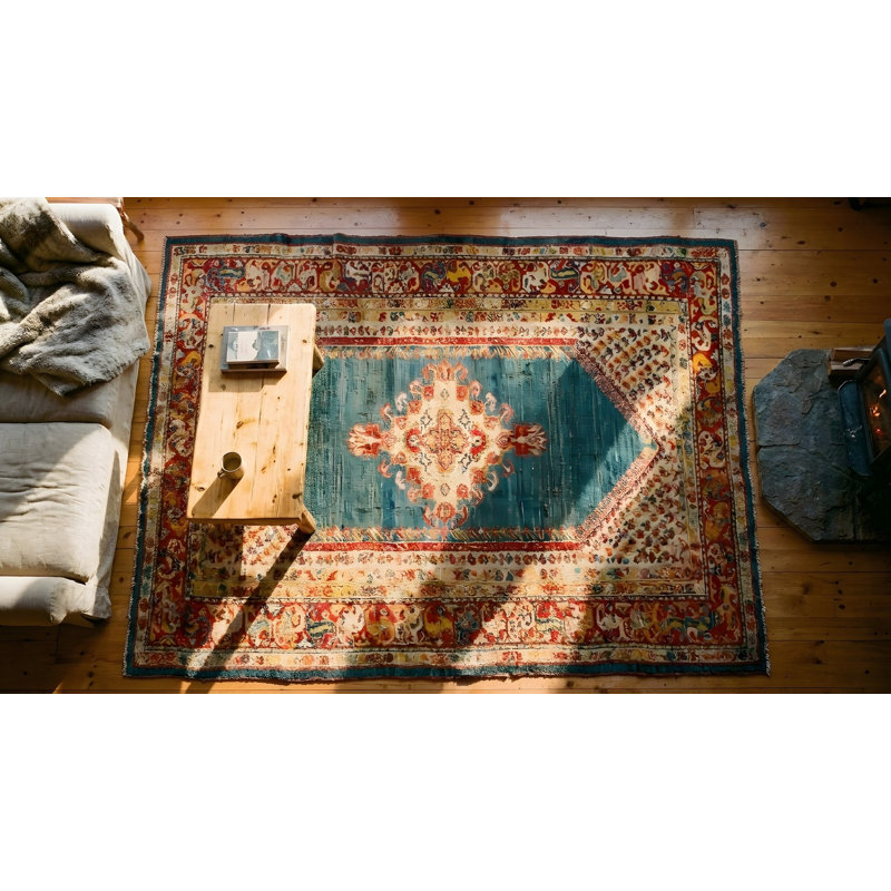 Antique Oushak - Angora Turkish Medallion Knotted Rug