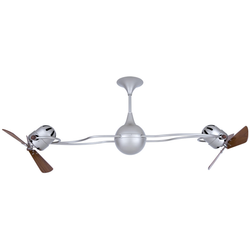 62" Italo Ventania 3 Blade Ceiling Fan, Brushed Nickel