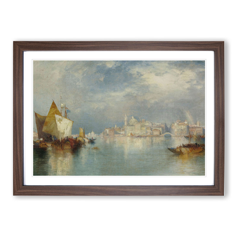 The Palace of Cortez by Thomas Moran - Picture Frame Painting, Walnut Framed, 27cm H x 36cm W x 2cm D