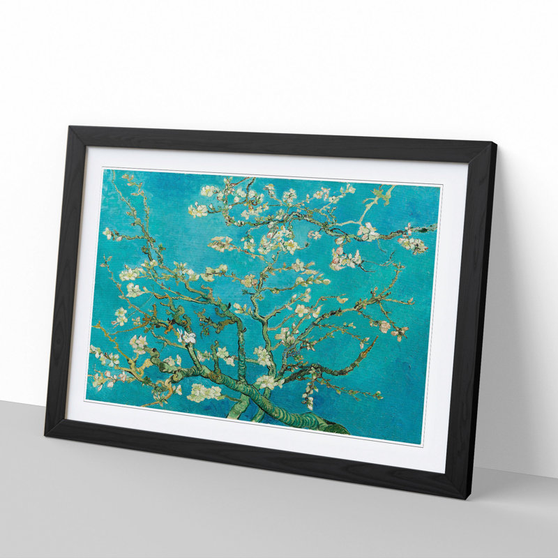 Almond Blossom Branches Vol.3 by Vincent Van Gogh - Framed Print, 48cm H x 65cm W x 2cm D, Black