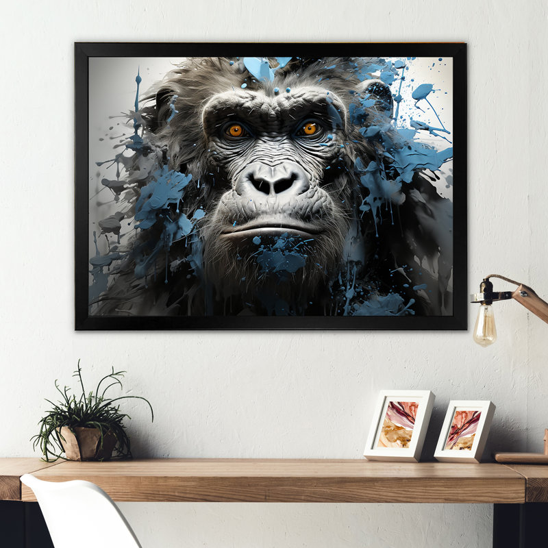 Graffiti noir sur toile, H 30 po x l 40 po x P 1,5 po, Cadre simple noir