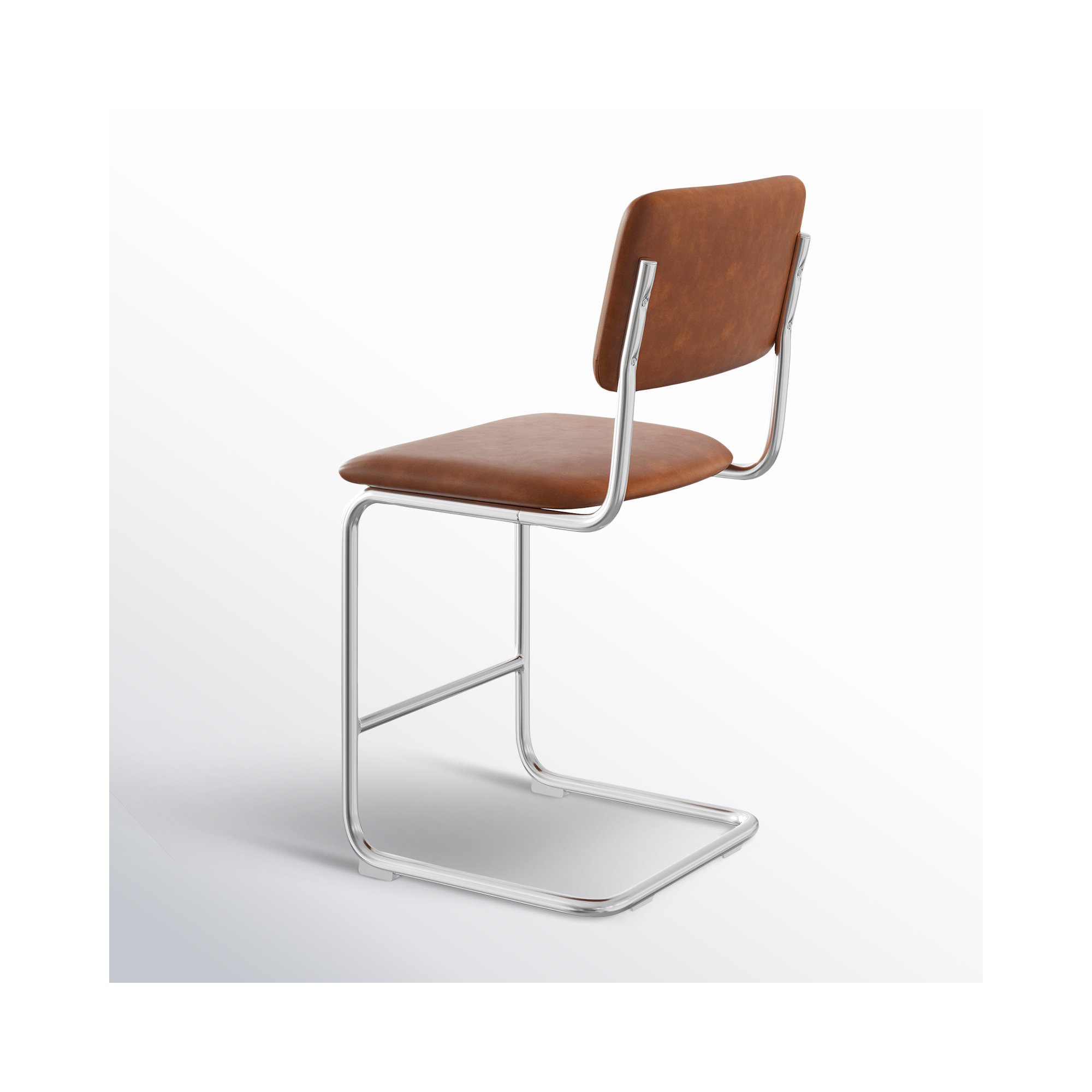 Walsh Vegan Leather Bar & Counter Stool, Saddle Tan Vegan Leather, Counter Stool (24” Seat Height)