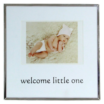 Cadre photo pour bébé 10 "carré métallique 4" x 6 "- Argent