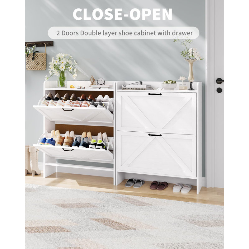 16 Pair Flip Down Shoe Storage
