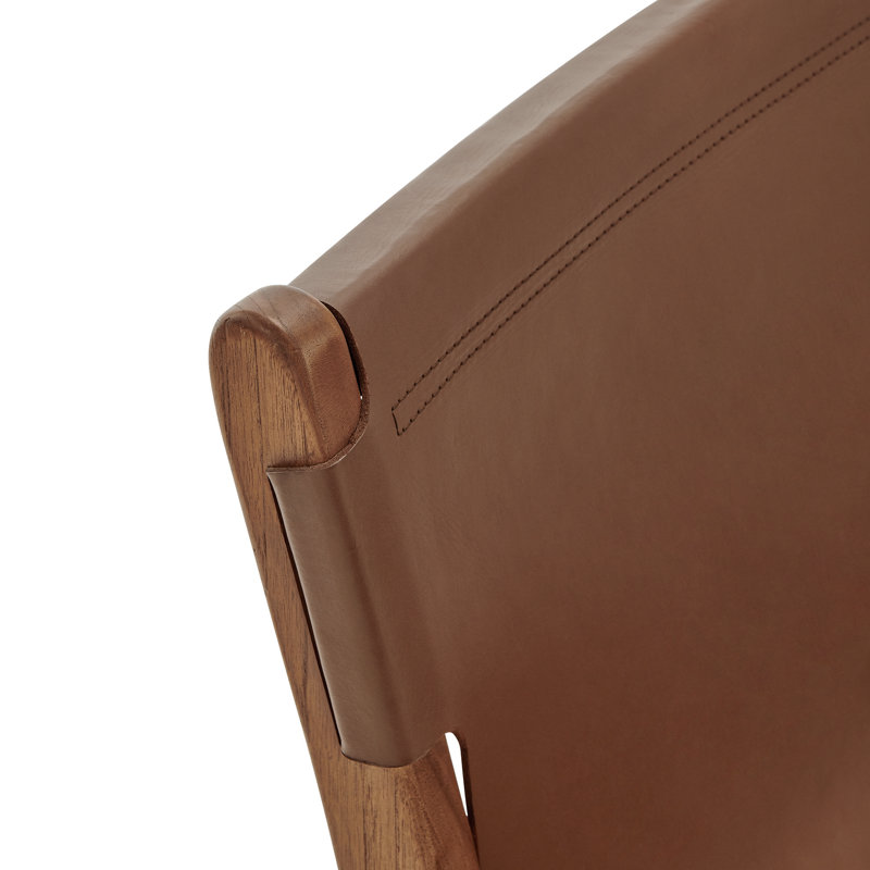 Sonora   Leather Dining Side Chair, Nutmeg Brown