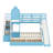 Castle Style Bunk Bed With Drawers，Shelves And Slide-325365885-325365887