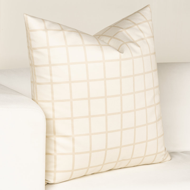 Coussin Mini Grid, Bourre en polyester, Coton, 16 po x 16 po