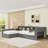 Twin Size L-Shaped Platform Bed with Twin Trundle and Charging Station-358403633