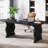 63" Large Executive Desk, Modern Computer Table Writing Desk for 1-2 Person