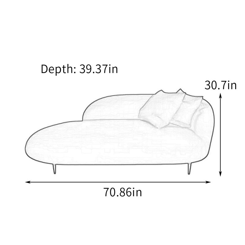 Chaises longues d'intérieur douillettes en flanelle Cozy, Orienté à droite
